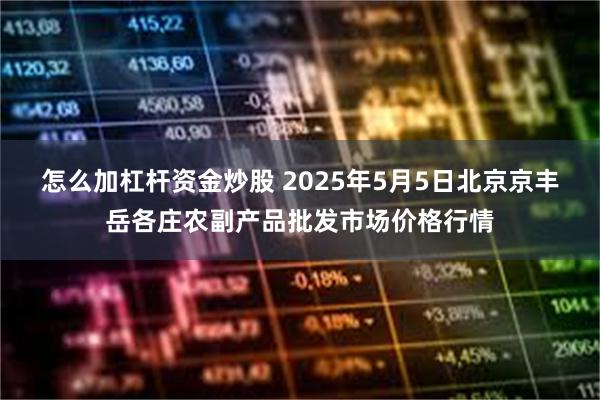 怎么加杠杆资金炒股 2025年5月5日北京京丰岳各庄农副产品批发市场价格行情